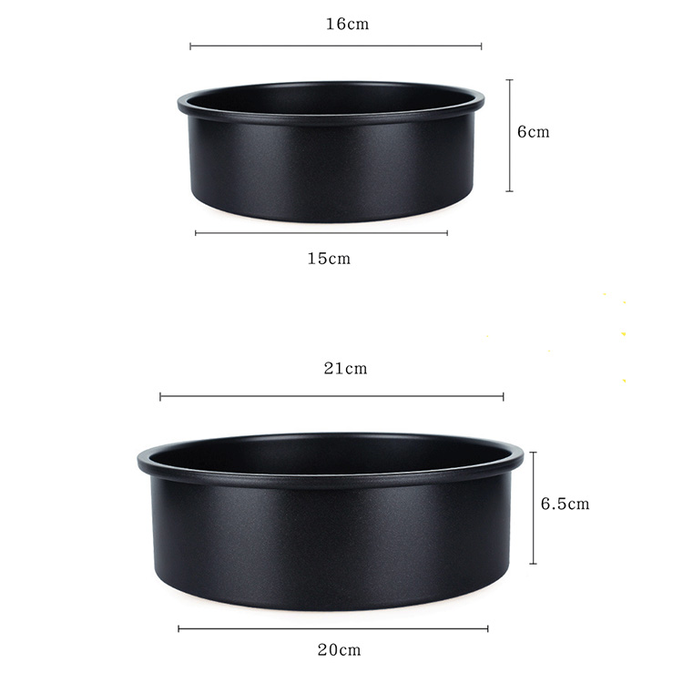 Stainless steel diy black 6/8 inch round non-stick carbon steel chiffon mousse cheese baking oven cake mold