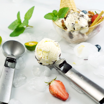 Clean Easily Stainless Stee Ice Cream Frozen Yogurt Cookie Dough Watermelon Spoon Tools