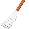 Stainless steel bevel leaky spatula with wooden handle three-sided steak spatula baking tool pancake spatula