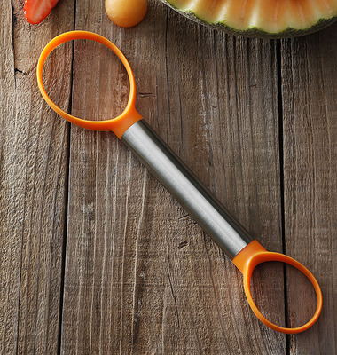 2 Sizes heads stainless steel pepper core serrated melon seed remover fruit baller