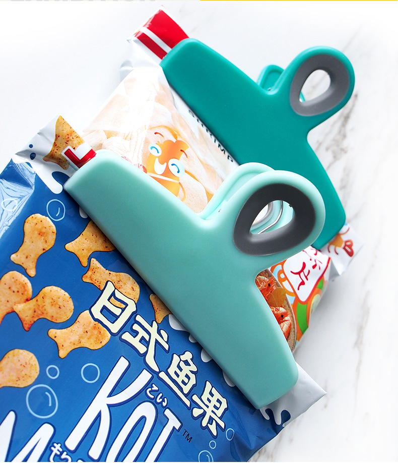 Multi-Purpose 3 colorful heavy duty stainless steel silicone cover snack food storage bag sealing clip