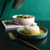 Nordic ceramic deep soup dish creative Western dish pasta steak tray home plate breakfast round flat plate