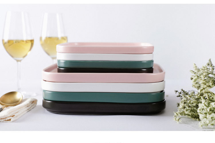 Nordic Ceramic Plate Tableware Household Matte Glaze Flat Plate Steak Dish Plate