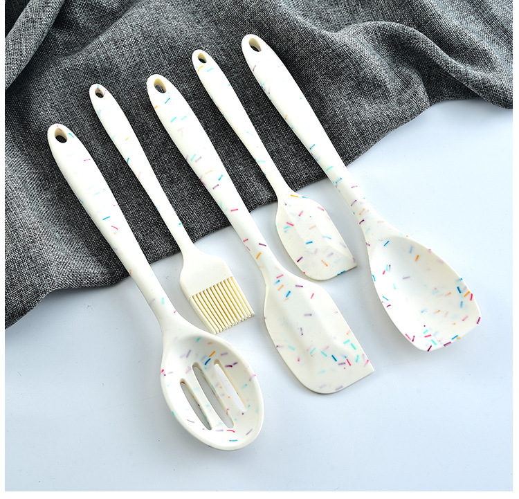 10pcs customized silicone white kitchen cooking utensil set gadget tools