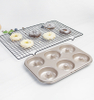 carbon steel 6 cup golden cupcake baking tray non-stick muffin cup baking pan