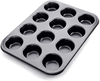 12-cup black cupcake baking tray non-stick muffin cup baking pan