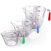 3 Pieces Kitchen Cooking Baking Transparent Measuring Cup with Handle