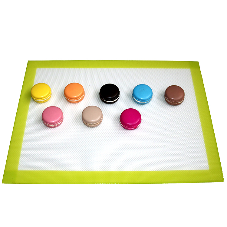 kitchen customed logo 0.7mm thickness macarons silicone mat for cookie sheets