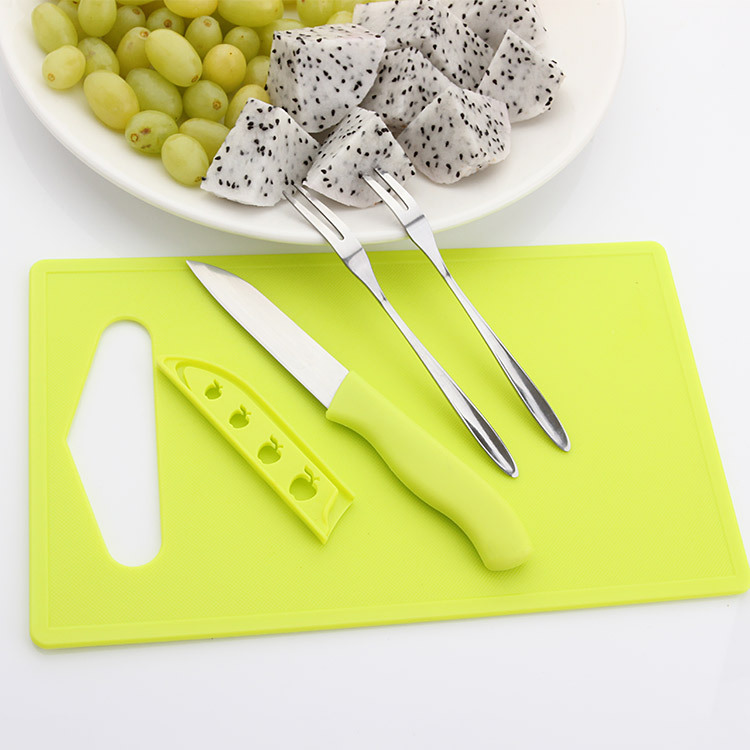 Stainless steel 4 pcs kitchen gadget cutlery knife set cutting board