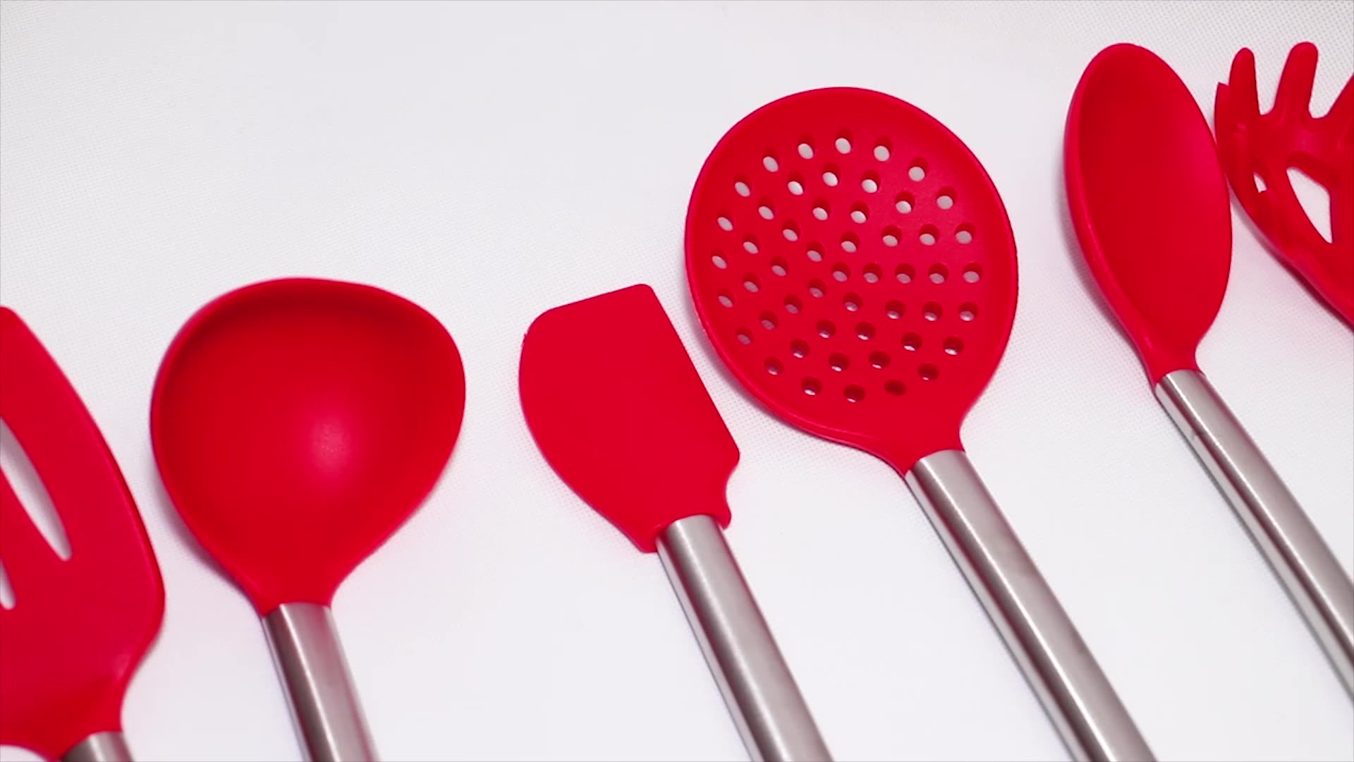 9 pieces red heat resistant professional silicone kitchen utensil for cooking